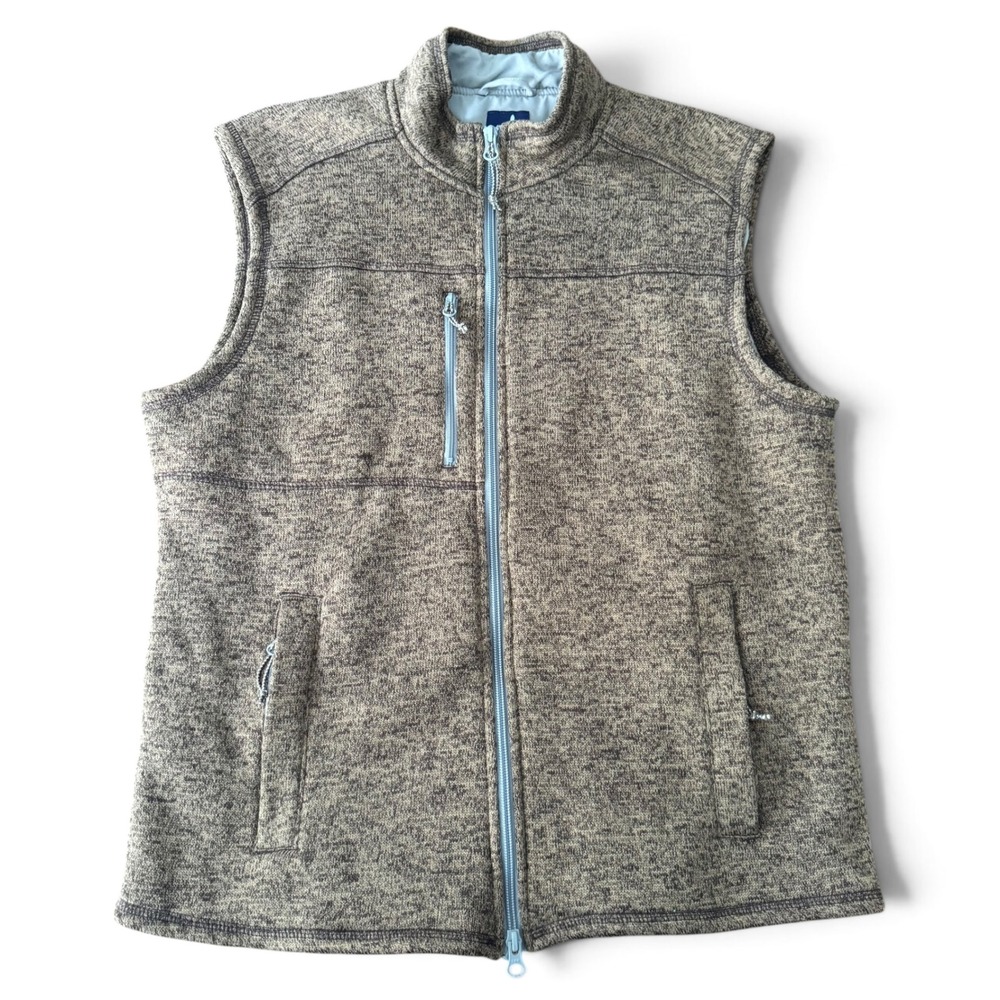 Johnnie-O West Coast Prep Vest Men M Russet Brown Full Zip Pocket Golf Insulated